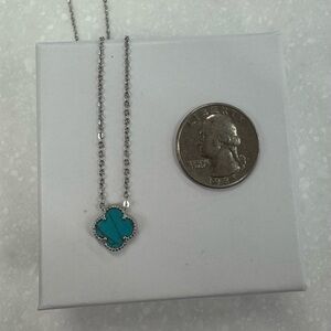 Silver and Turquoise Pendant Necklace